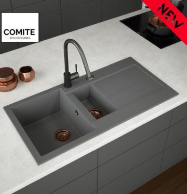 ELLSI COMITE GREY 1.5 BOWL & DRAINER SINK, PDT-000077 ELLSI COMITE GREY 1.5 BOWL & DRAINER SINK, PDT-000077